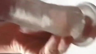 My Creamy Pussy Ridding New Toy on Coffee Table