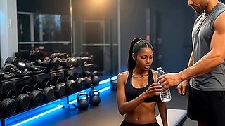 Ebony Babe Hot Gym Fuck Session