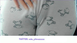 Cameltoe- Masturbate with Pajama- Rubbing Pussy with Pajama
