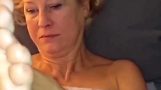 Amateur Blonde Wife Enjoys Foot Fetish and Pussy Creampie