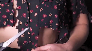 Hot Secretary Rips Clothes off Till She Almost Naked