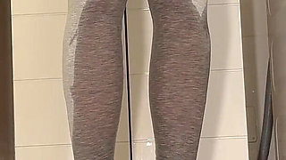 Wetting My Leggins and Red High Heels