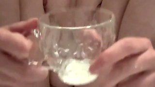 Golden Shower Compilation - Pissing in Glass & Cup, Covering My Small Tits with Warm Pee