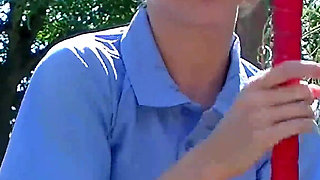 Hockey Stick Jerk off Featuring Chloe Toy