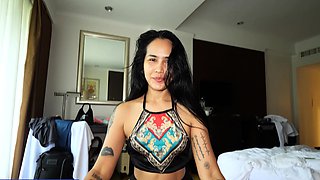 Big booty Thai MILF wife POV blowjob