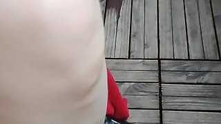 Hot wet games on the balcony