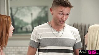 Bratty Sis featuring Kenzie Reeves and Lexi Lore's ball sucking trailer
