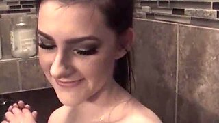 Step Sister Fucks Step Brother in Valentine's Day Shower - Peachy Pussy & Cock Ninja