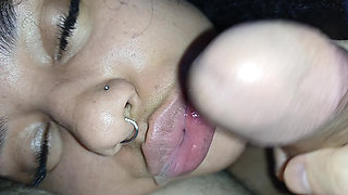 CREAMPIE FACIAL, SPURTING CUM ON THIS BITCH'S PRETTY FACE