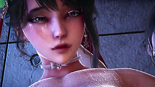 B030 Domination by Two Queens, Domination, Restraint Rack, Cumshot