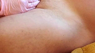 Femdom. Dominatrix Medical Glove Urethral Dilation and Double Orgasm with a 30cm Dilator.