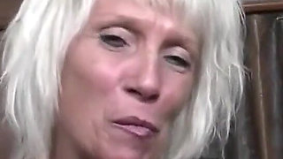 Granny Shanael Enjoys Strapon Sex with a French Guy and Fucks Him in His Little Tiny Asshole!