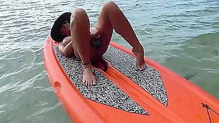Cuerotic - Hot Wife Masturbates On Paddle Board Floating On Lake
