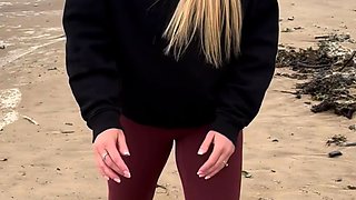 Busty blonde outdoor masturbation fun times
