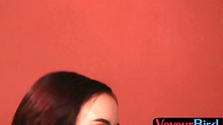 Bigtitted voyeur babe whatching beat off