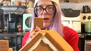 73 Giantess in 8-inch Heels Builds a Gingerbread Village