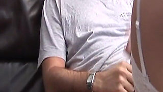 Elegant and Sexy Blonde MILF in Lingerie Enjoys Facial in the Office