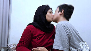My Hijab Stepbrother Give Me a Blowjob and Lick My Cum When Back to Village