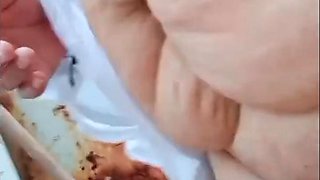 Granny66Moms Nude Soapy Bath