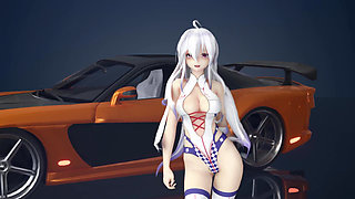 Chocolate Cream Duet Striptease; Black Stockings; White Stockings; Racing Leotards