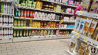 Crazy Rebeca Addams in Jeans Buttcrack at the Supermarket