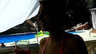 Amateur real small titted party teen slammed in gym class