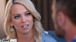 Anal-Curious Skinny Blonde Madison Teases Older Man