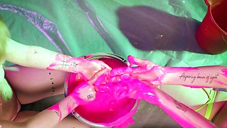 Clothed Fetish Lesbian Pissing Shower