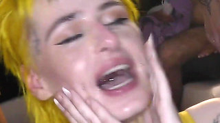 Debut Bukkake Facials for Lana Banana