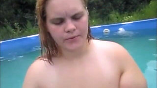 Sucking Smooth Dick in Pool & Swallowing Cum Load