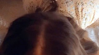 Natural brunette solo toying