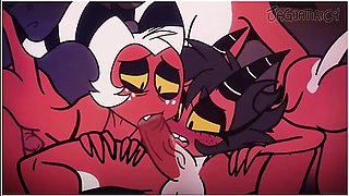 Helluva Boss 3some Blitzo X Moxxie X Millie Mmf With Car Toon
