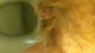 MILF Pee Close up View in the Toilet From Hairy Pussy
