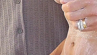 Hot Wife with Amazing Natural Tits Gets Her Pussy Filled While Working in the Kitchen