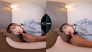 Japanese delivers sensual POV in sleeping VR passion
