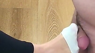 The sight of a slave kneeling naked is very arousing to me... and when I kick his balls in my ballet shoes, I get wet!