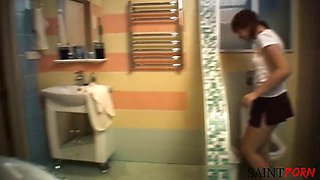 Red Maggie Joins Amber Ananyev for Lesbian Dildo Masturbation in Shower
