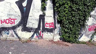 Amateur cougar gives bowjob and handjob