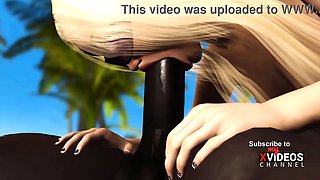 A hot outdoor sex with a young hottie and a big black cock