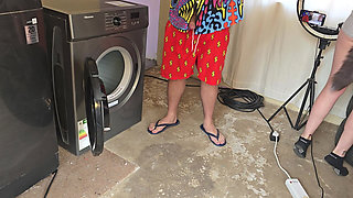 Stepsis Got Stuck in the Washing Machine and I Just Had to Fuck Her Flowering Pussy