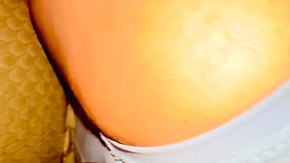 Rubbing My Big Cock on Wifes Perfect Tight Cameltoe in Yoga Shorts Doggystyle