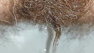 Woman Pissing in the Toilet, Golden Shower, Hairy Pussy Pee