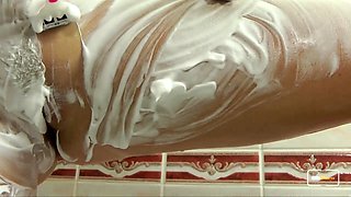 Hot blonde glamour babe solo plays to pleasure her hot body