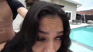 Serena Santos Is a Pretty Cutie and Today We Start Outside On A Nice Day