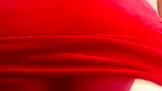 POV: I Lifted My Red Dress and Squeezed All the Milk Out of Her by Grinding My Ass Against Her Cock