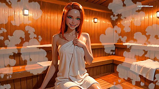 Atom Eve ( AI Generated Girlfriend ) Gets FuckedIn Sauna
