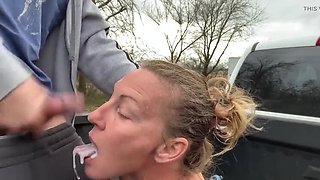 Farmers Wifey Math Teacher Blows 19yo Boy in Truck - Thick Sperm & Golden Shower Outdoor