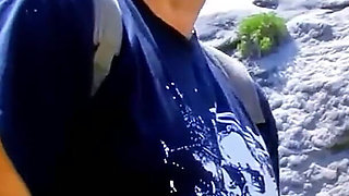 Latina step daughter Esmeralda anal outdoor fucked and masturbated on holiday