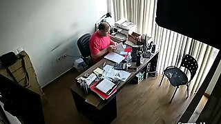 Slutty secretary sucks cock and gets fucked on hidden camera