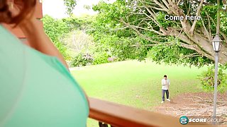 Busty Latina Jenn Fucks The Maintenance Man On Her Balcony